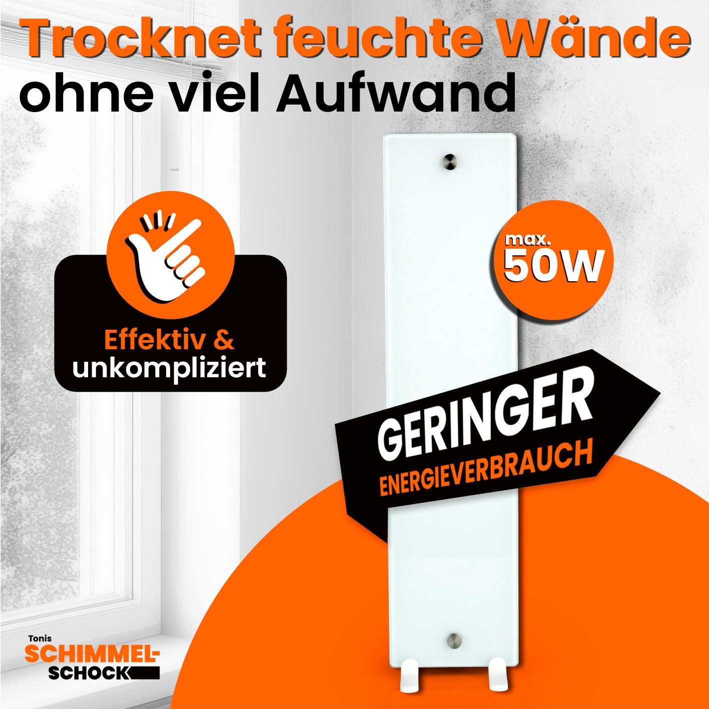 Glaspanel Anti-Schimmel-Heizung