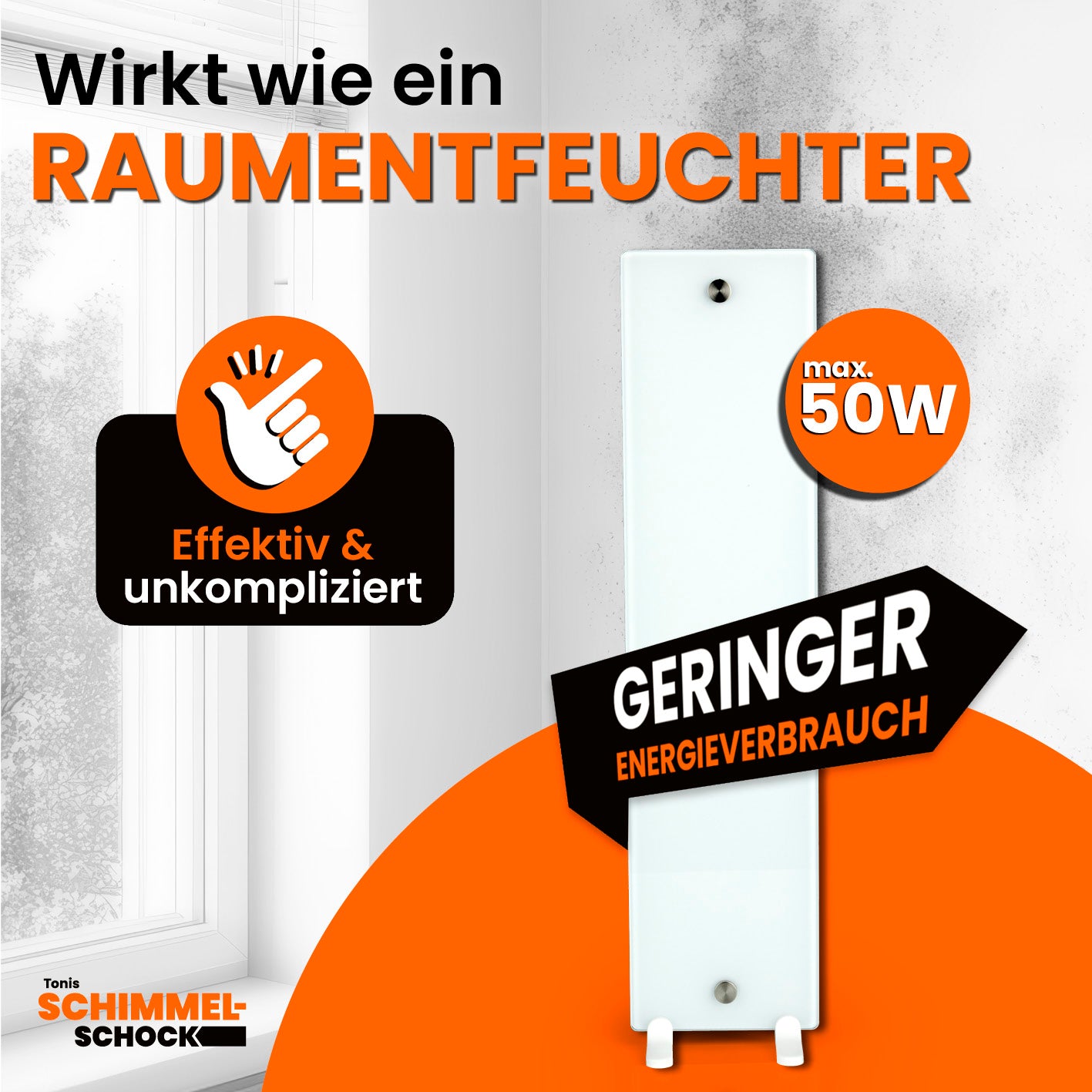 Glaspanel Anti-Schimmel-Heizung