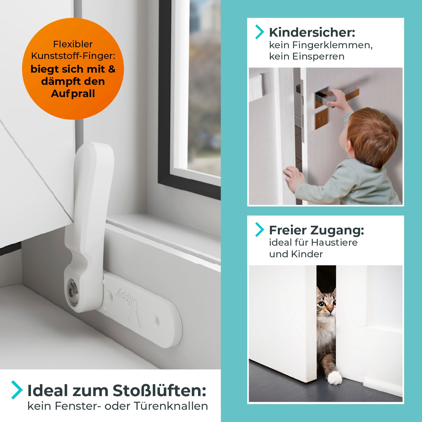 2 Tür- & Fensterstopper (1x 2er Set)