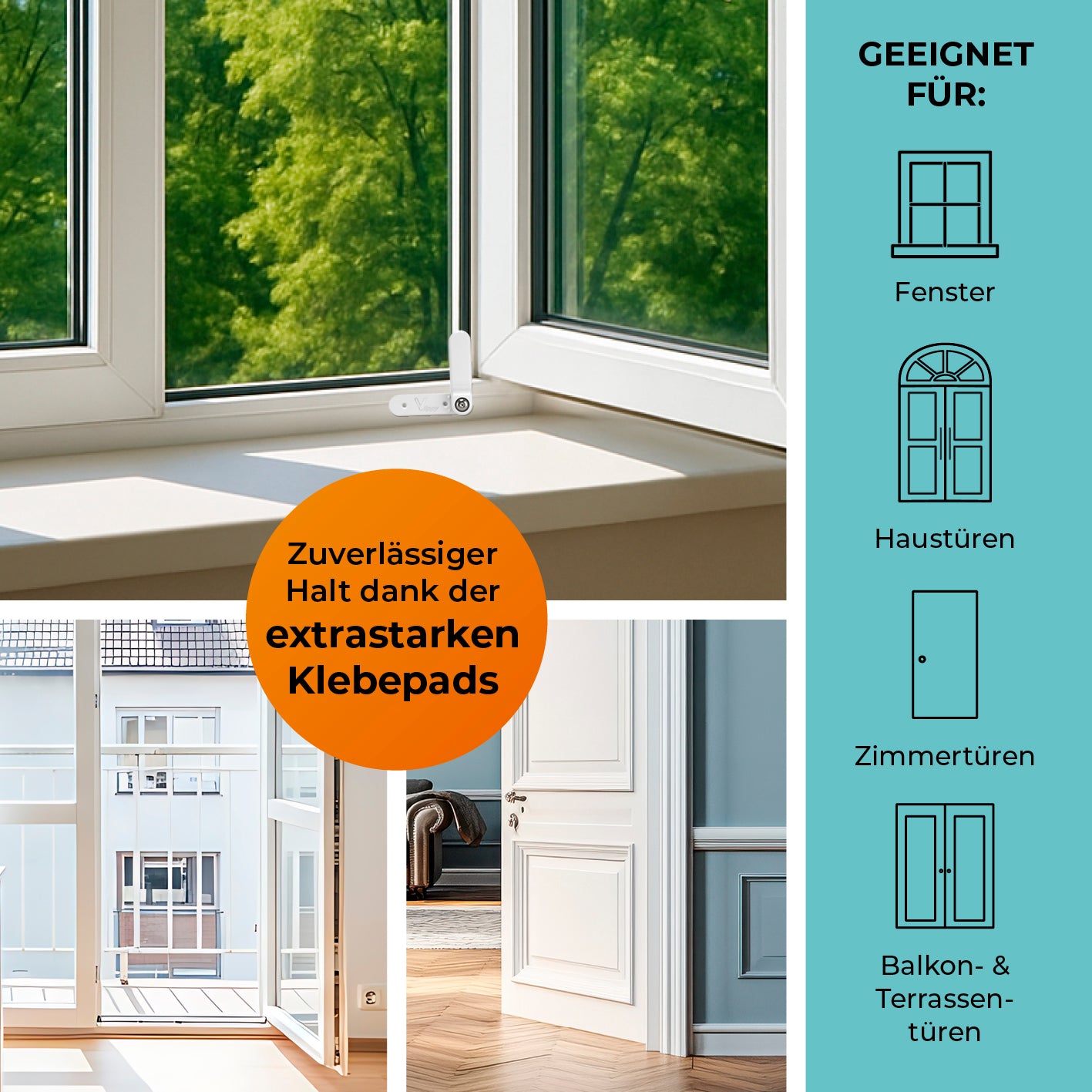 2 Tür- & Fensterstopper (1x 2er Set)