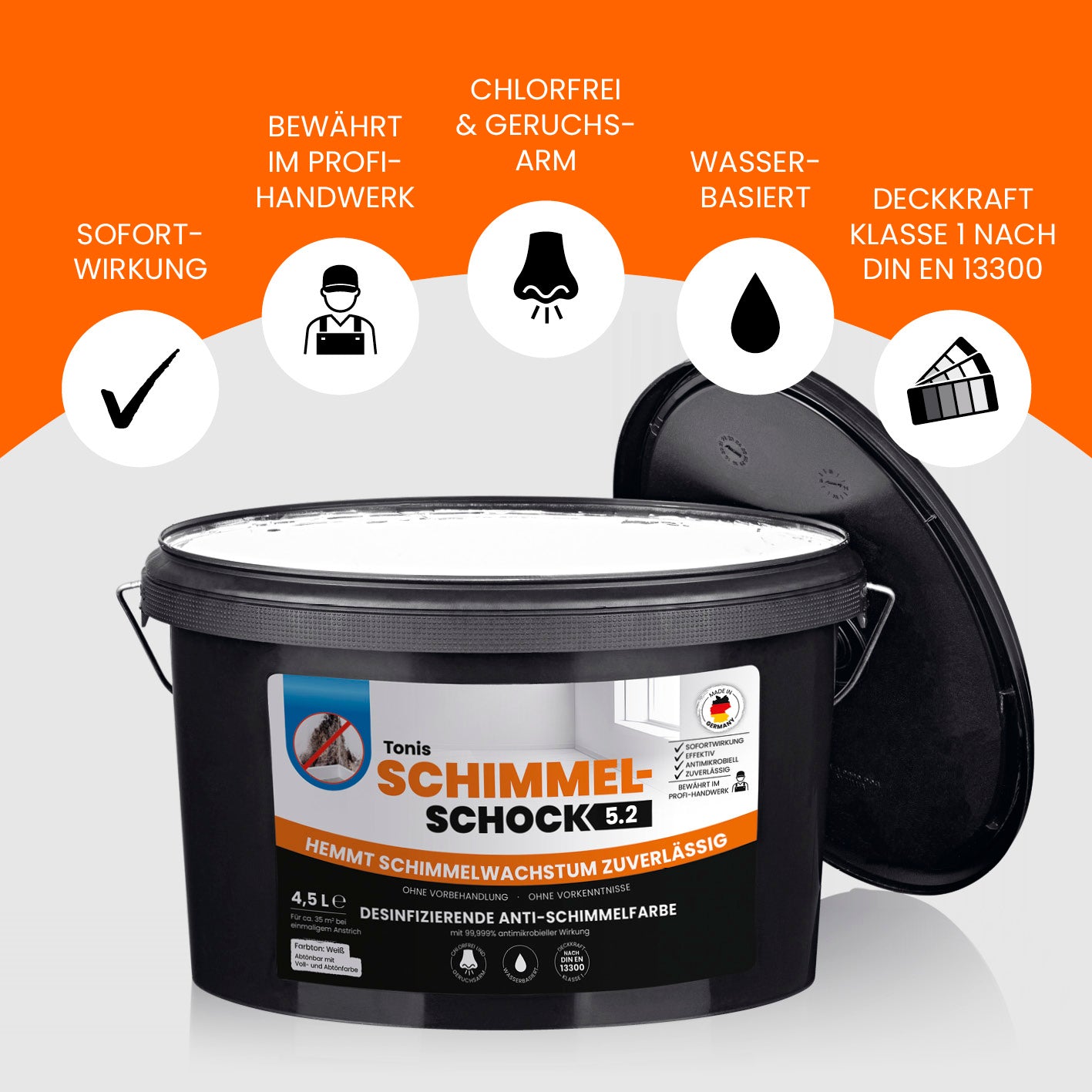 Schimmelfarbe 5.2 - Gebinde 4,5L für 18 m2