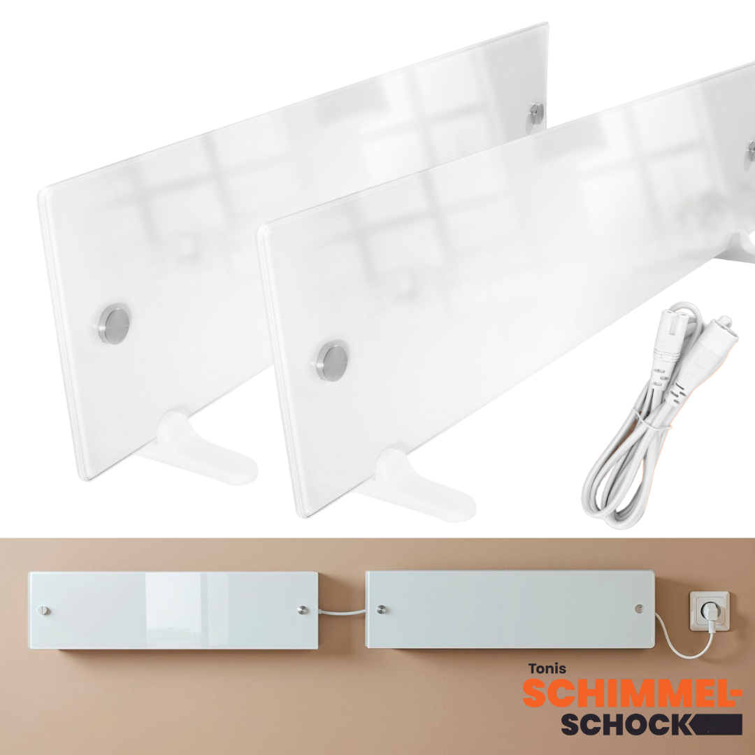 2er Set Glaspanel Anti-Schimmel-Heizung inkl. Verbindungskabel
