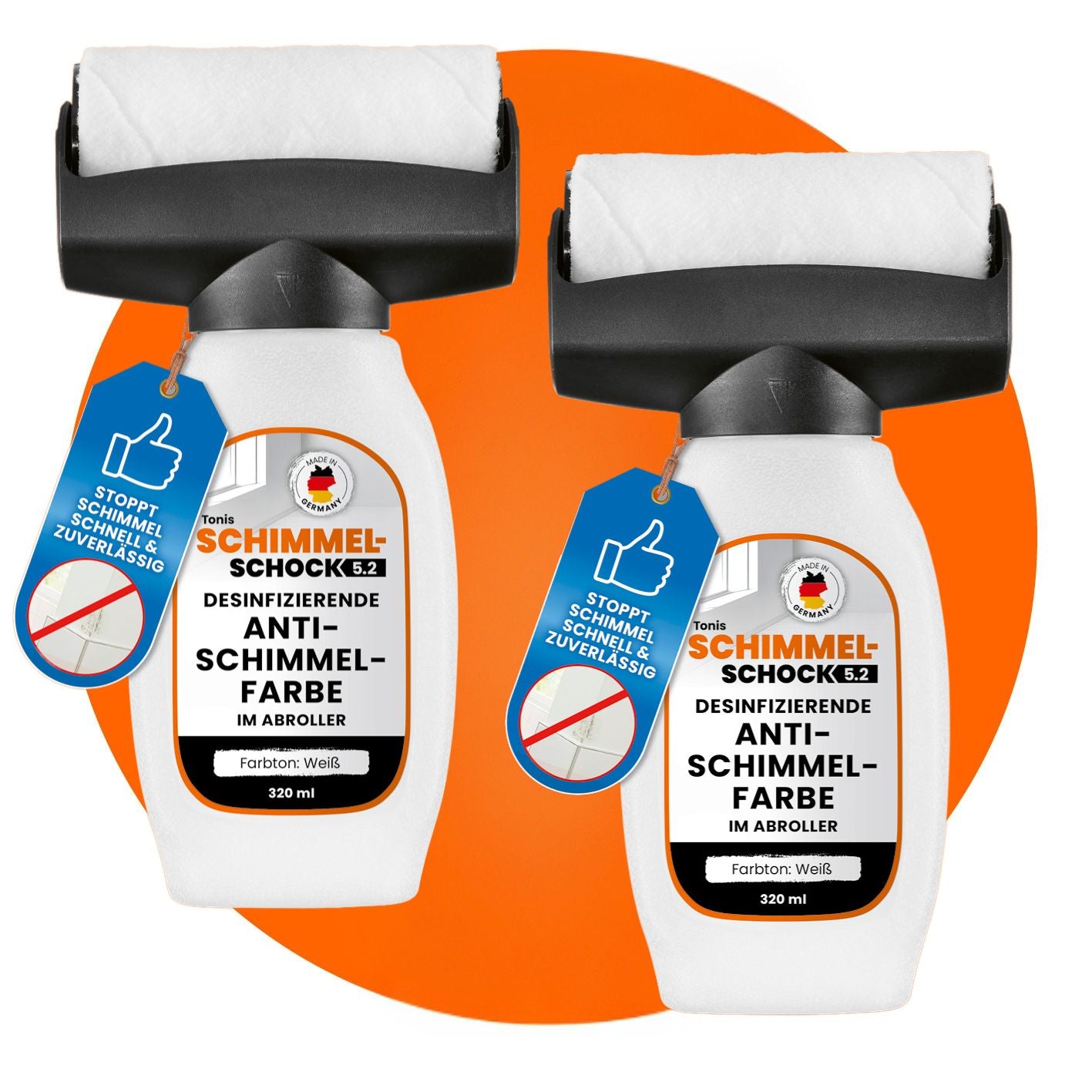 Anti-Schimmel-Farbe im Farbroller (320ml für 2,5 m²)