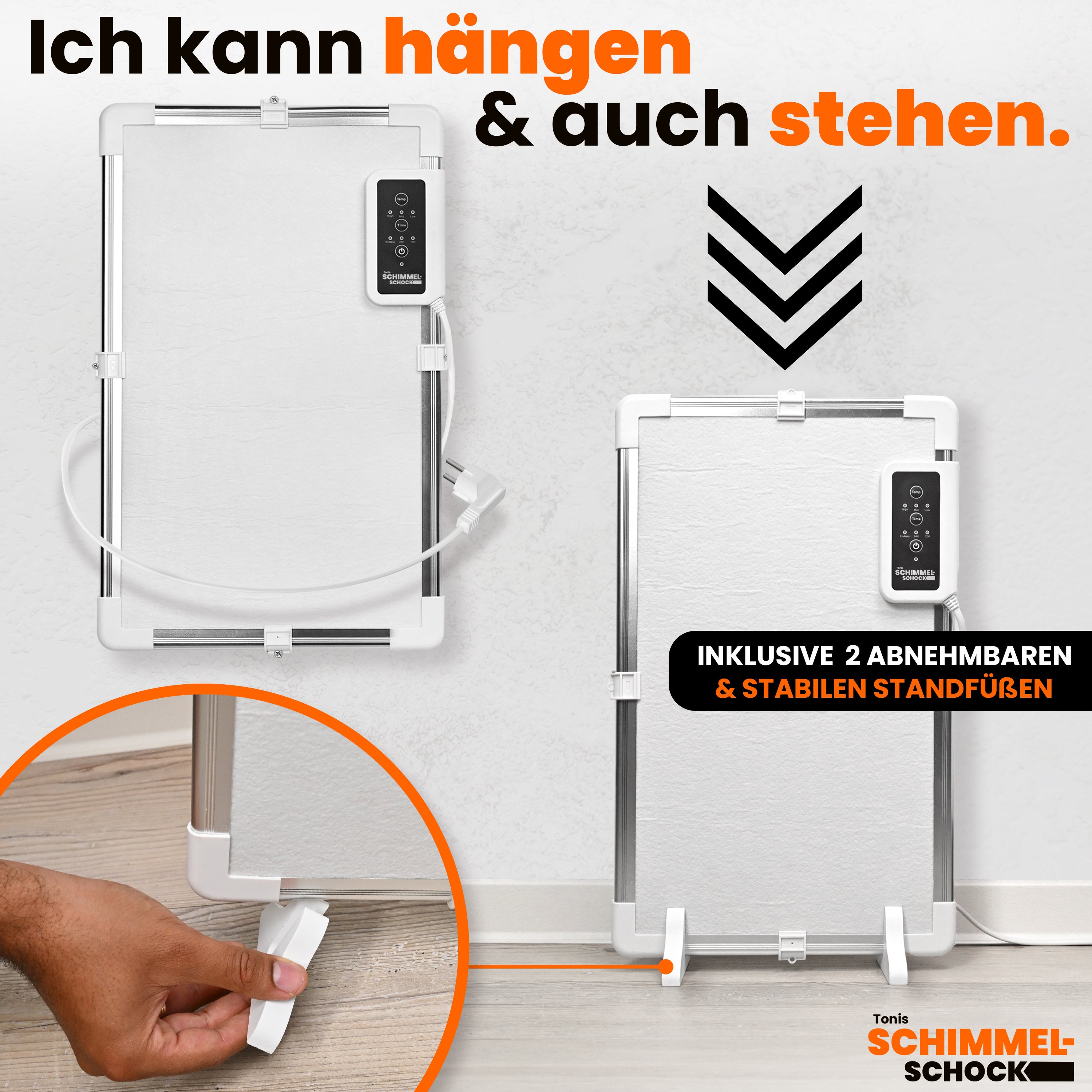 Aufhängen oder hinstellen