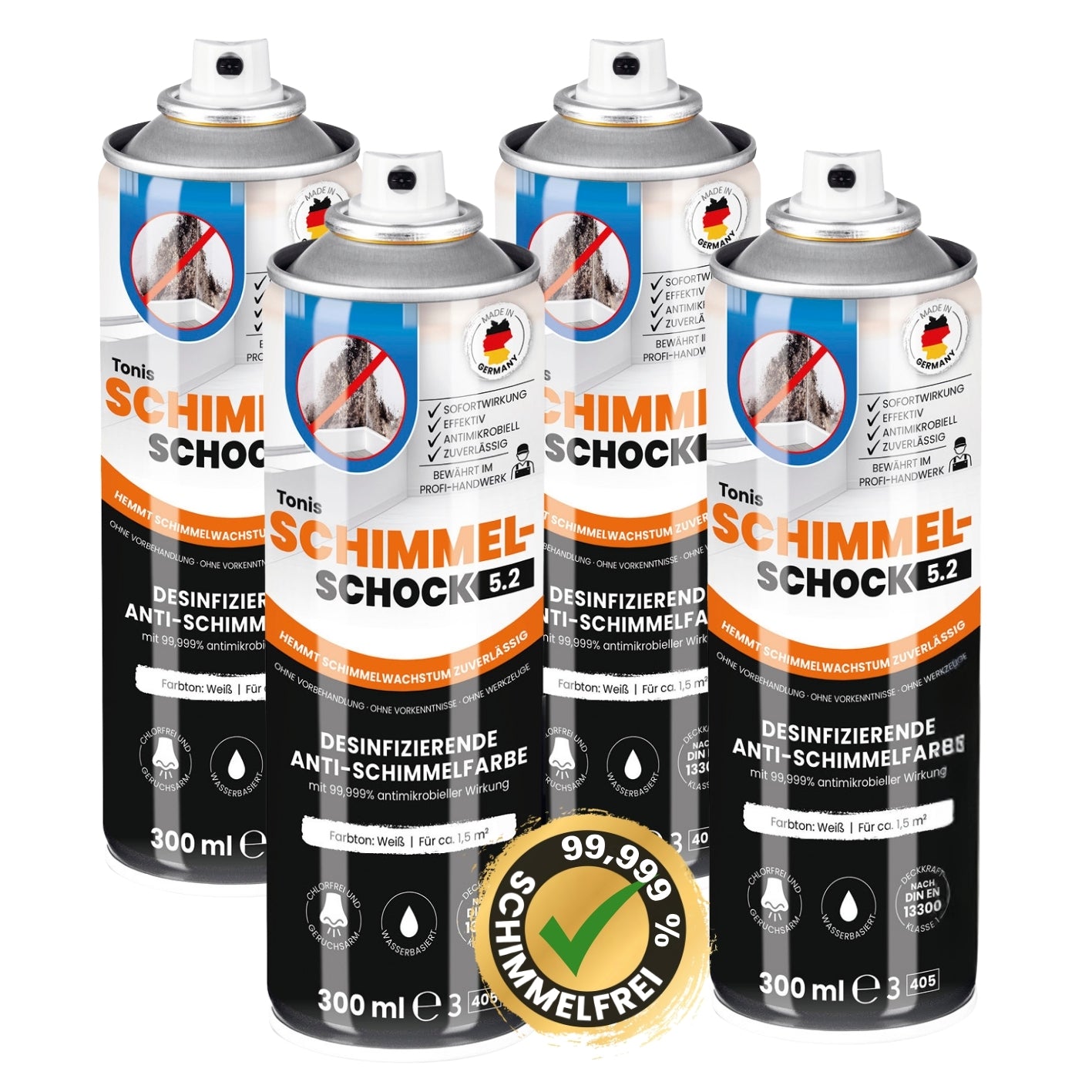 Schimmelspray 5.2 - 4er-Set - (4 x 300ml) für 6 m2 (Kopie)